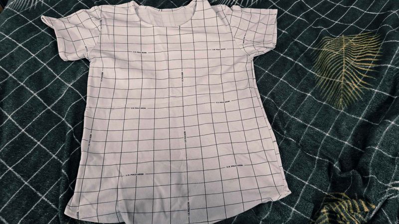 Casual Grid Print T-Shirt
