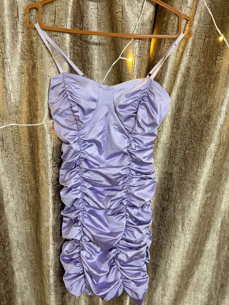 Lilac Ruched Bodycon Dress
