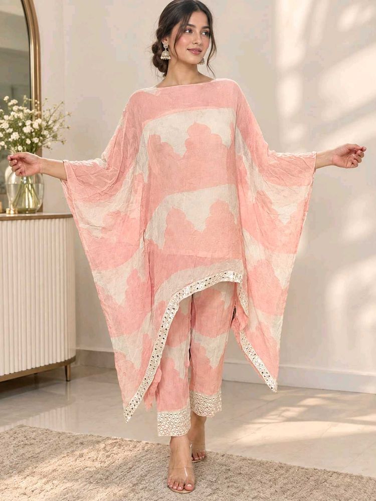 Stylish Pink Kaftan Kurta Set