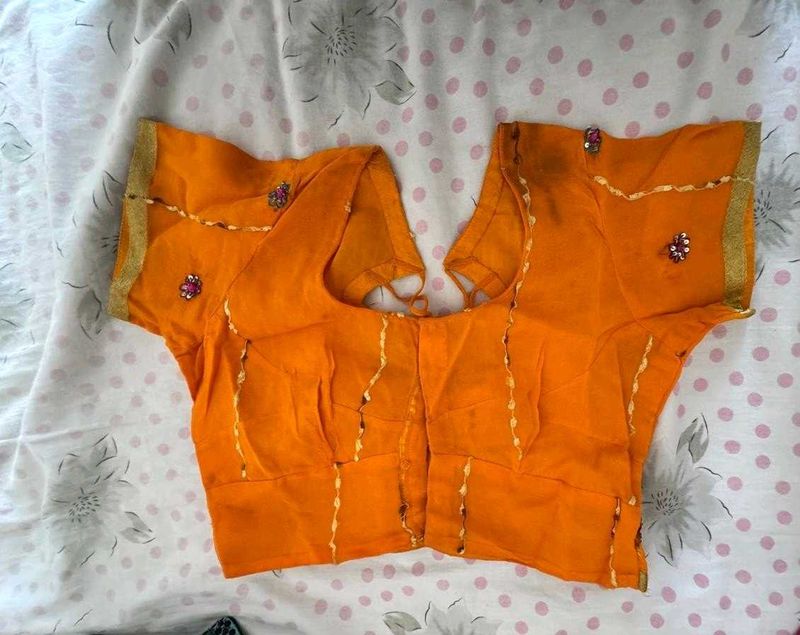 Orange Embroidered Blouse