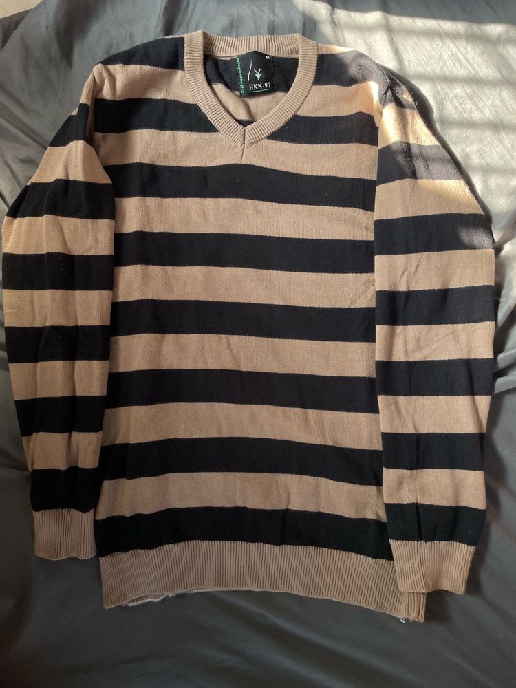 Striped V-Neck Sweater
