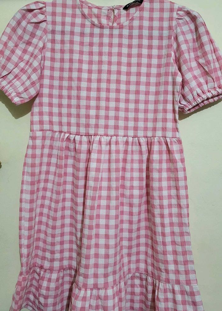Cute Pink Gingham Dress