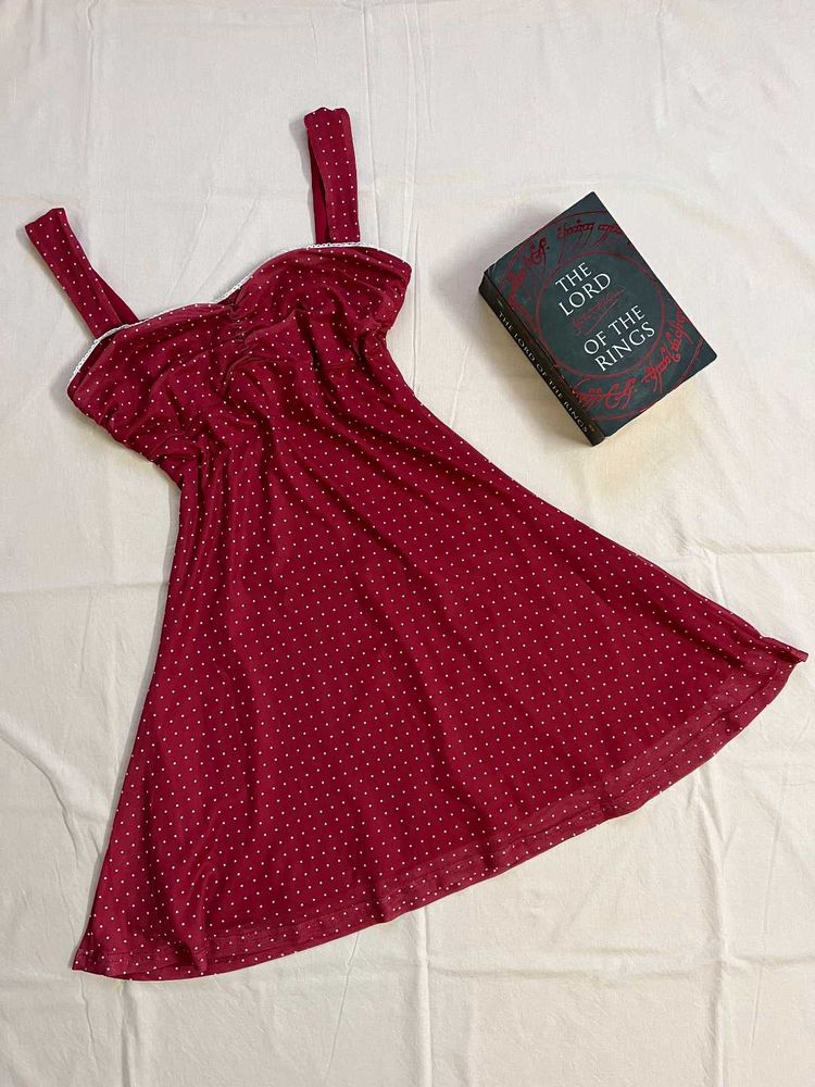 Chic Red Polka Dot Mini Dress