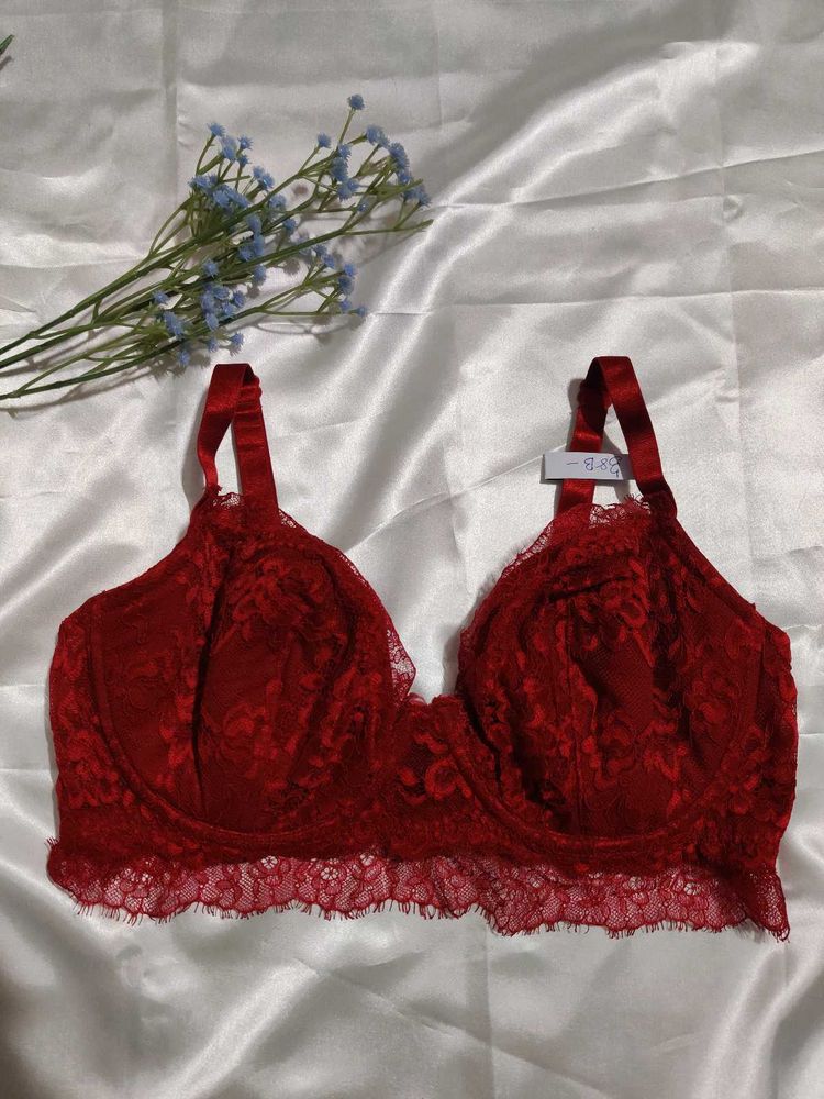 Elegant Red Lace Bra