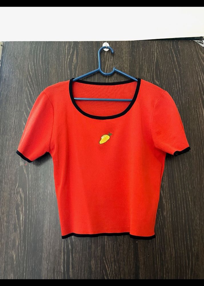 Vibrant Orange Cropped Top
