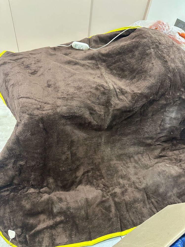 Heated Double Brown Blanket or Bed Warmer