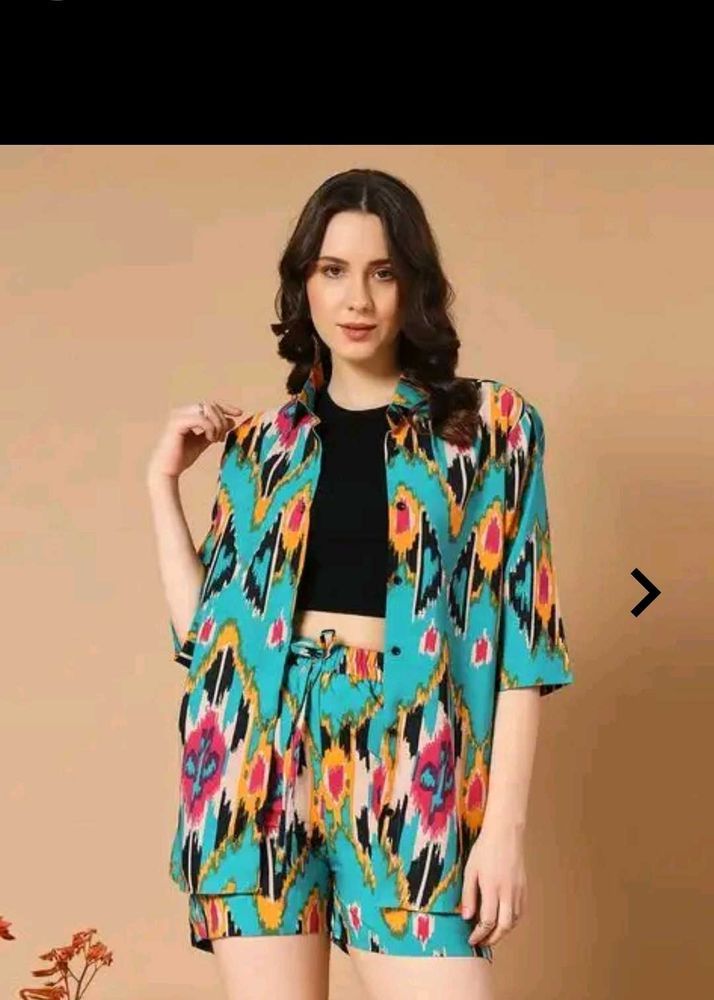Ikat print shirt and shorts Co-ord Set(new with ta