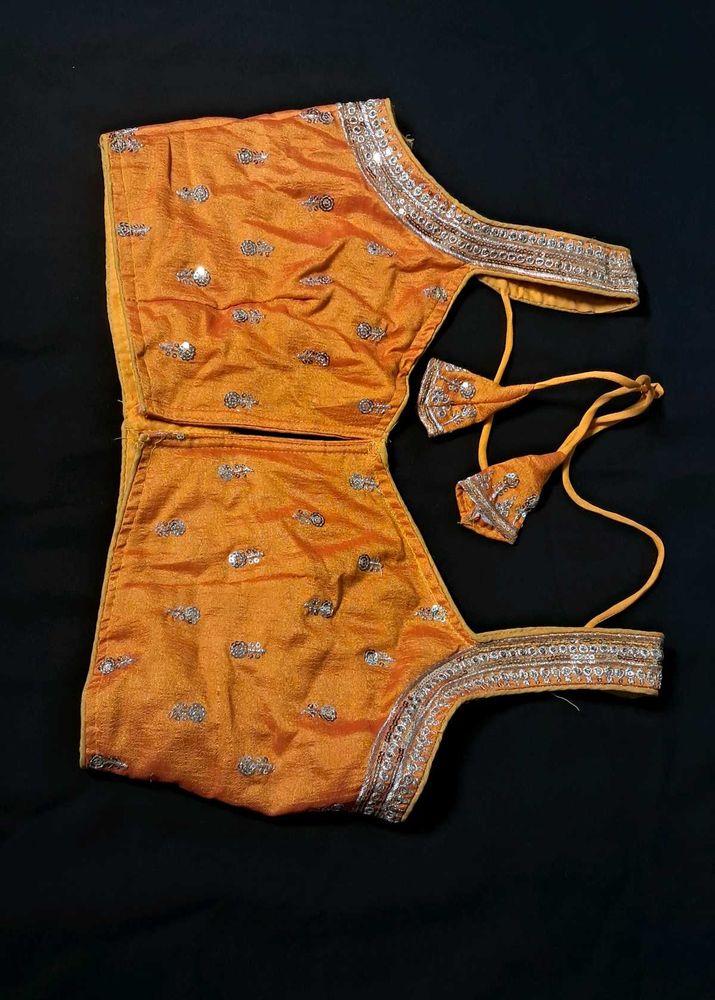 Orange Embroidered Blouse