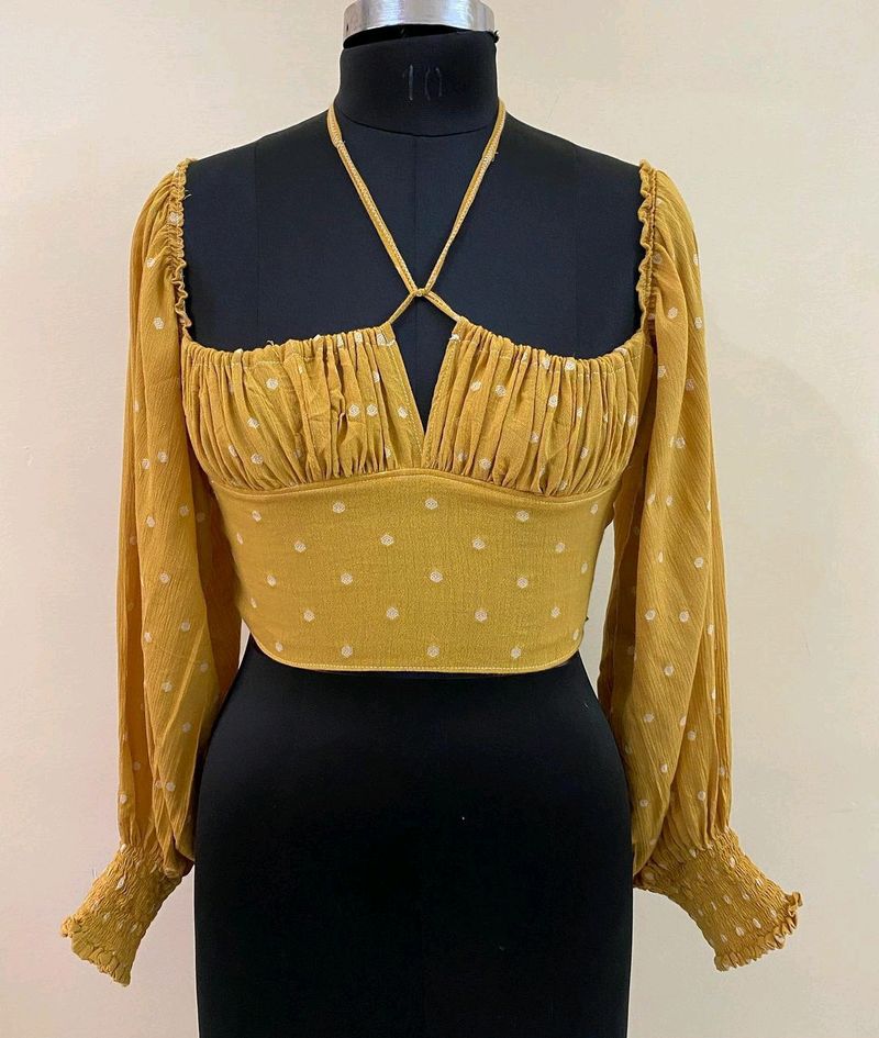 Yellow Polka Dot Top