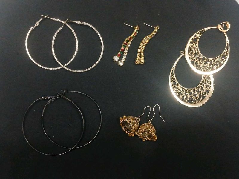 Assorted Earrings - Hoop &amp; Jhumka Styles