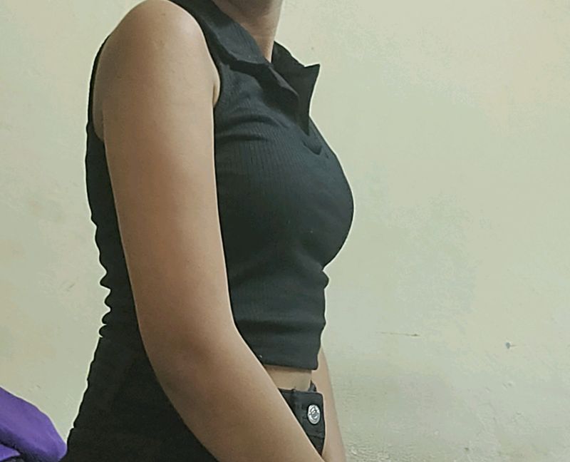 Black Ribbed Top