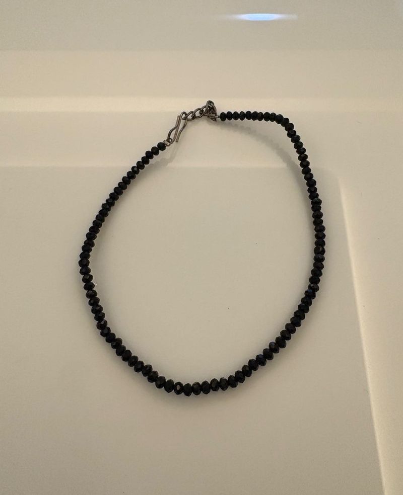 Elegant Black Beaded Necklace