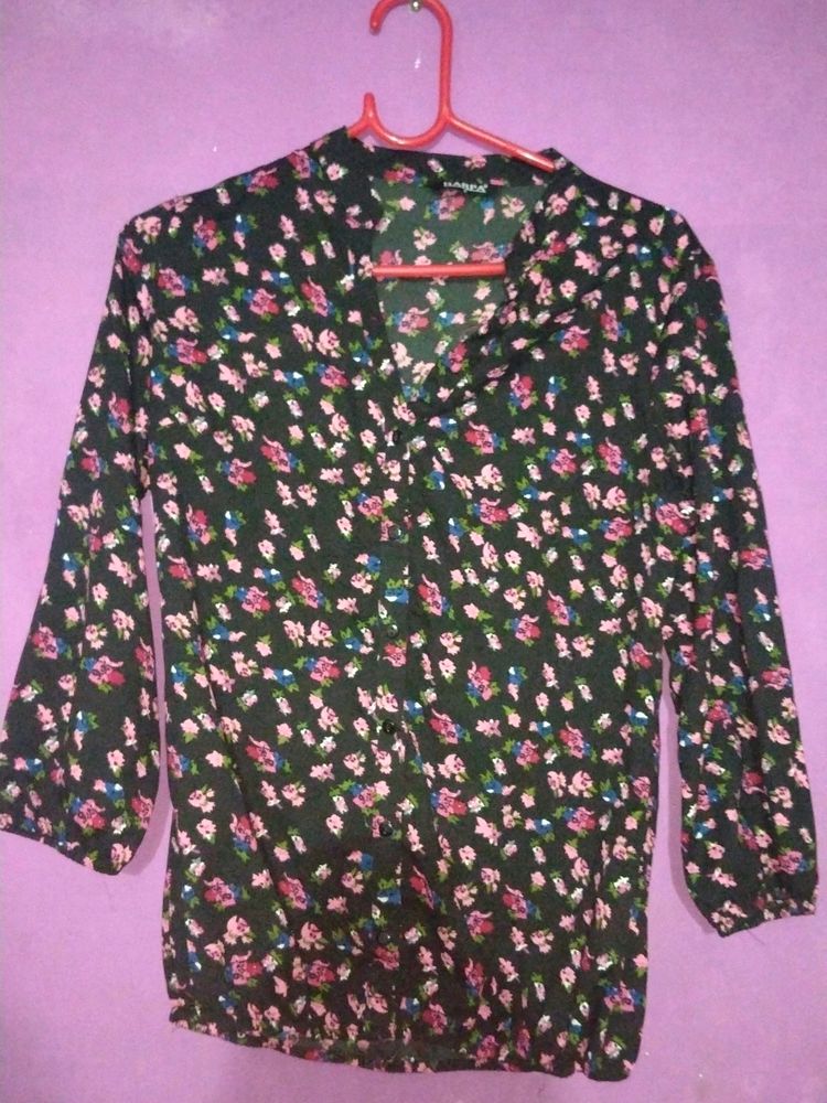 Beautiful Floral Printed Jeans Top