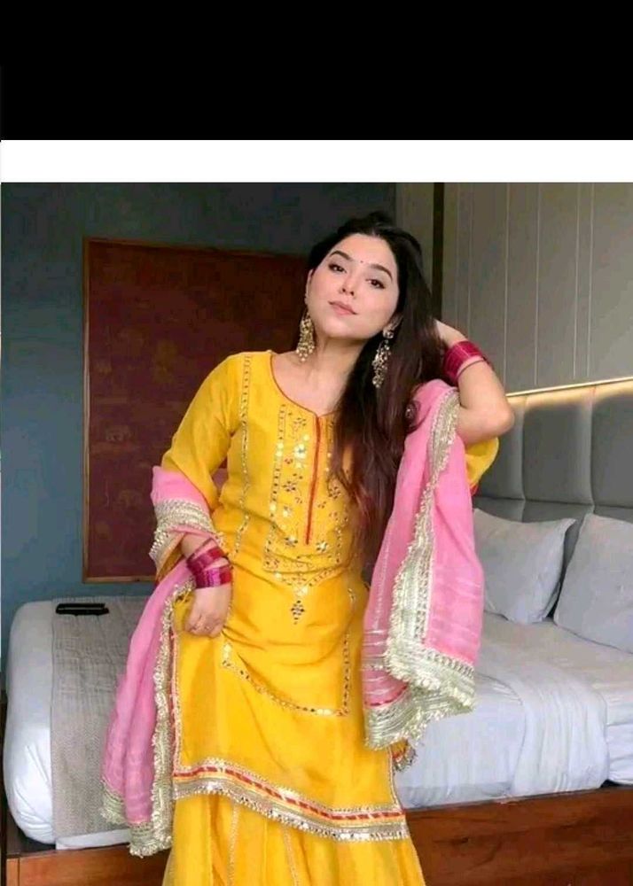 Vibrant Yellow Kurta Set with Dupatta