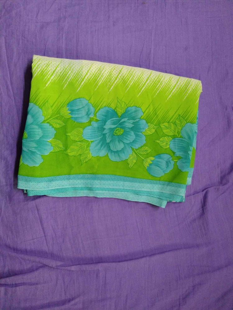 Floral Green Saree