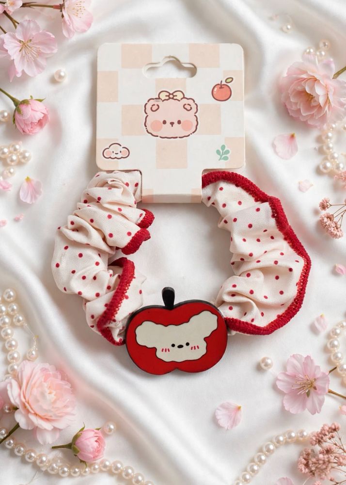 Cute Apple Bear Scrunchie| Kawaii edition