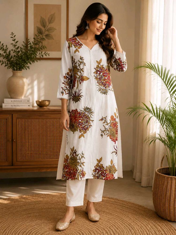 Floral Print Kurta