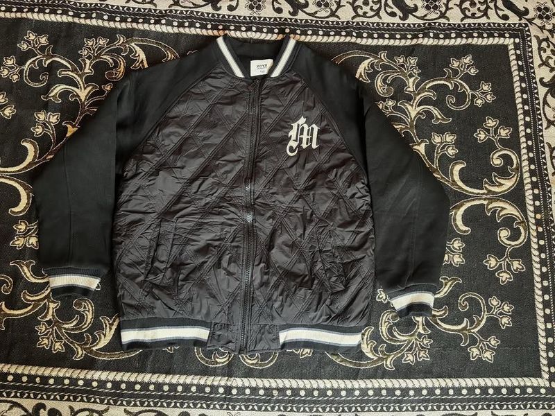 Men's Black Varsity Bomber Jacket