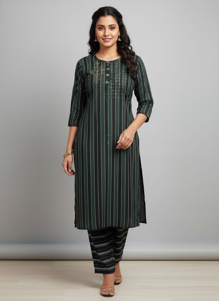 Stylish Striped Kurta Set