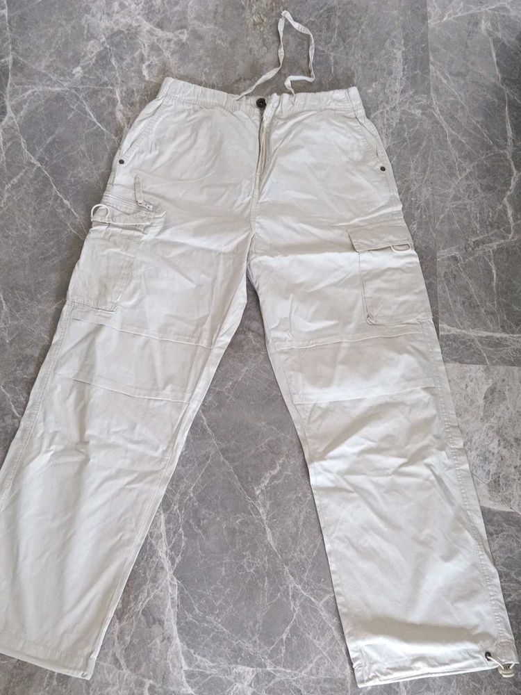 Cream Cargo Pants