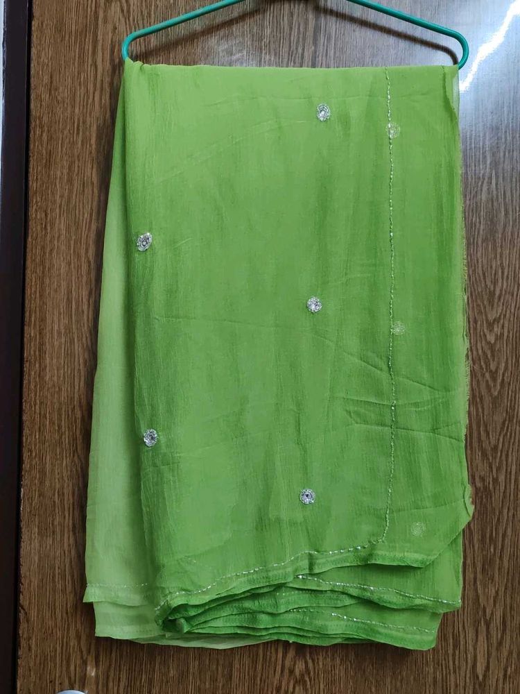Green Embellished Saree