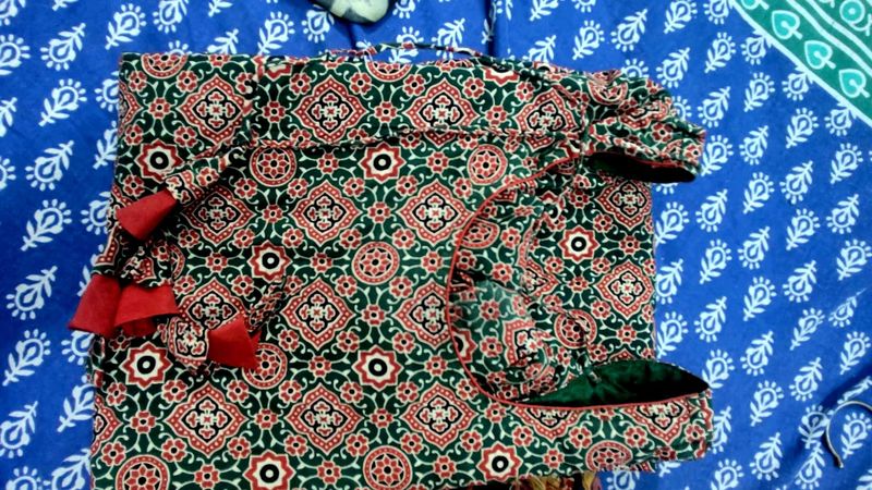 Ajrakh printed kurta with lining