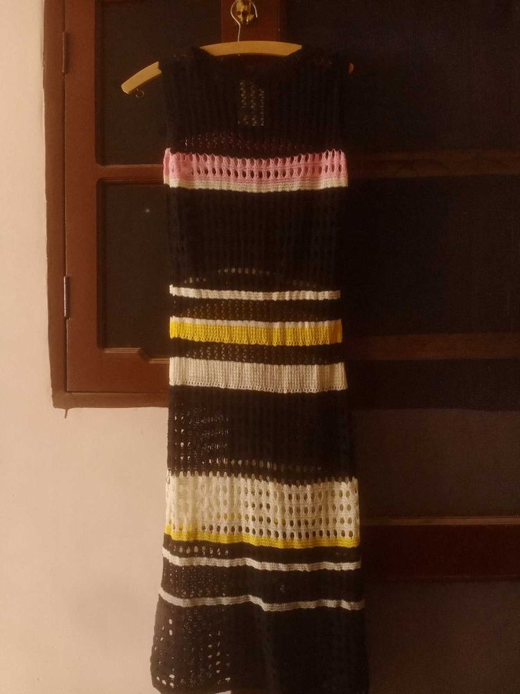 Striped Crochet Maxi Dress