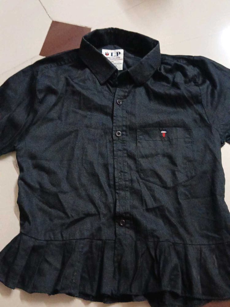 Stylish Black Peplum Shirt