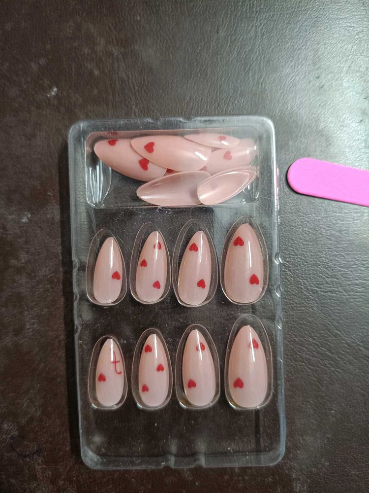 Cute Heart False Nails