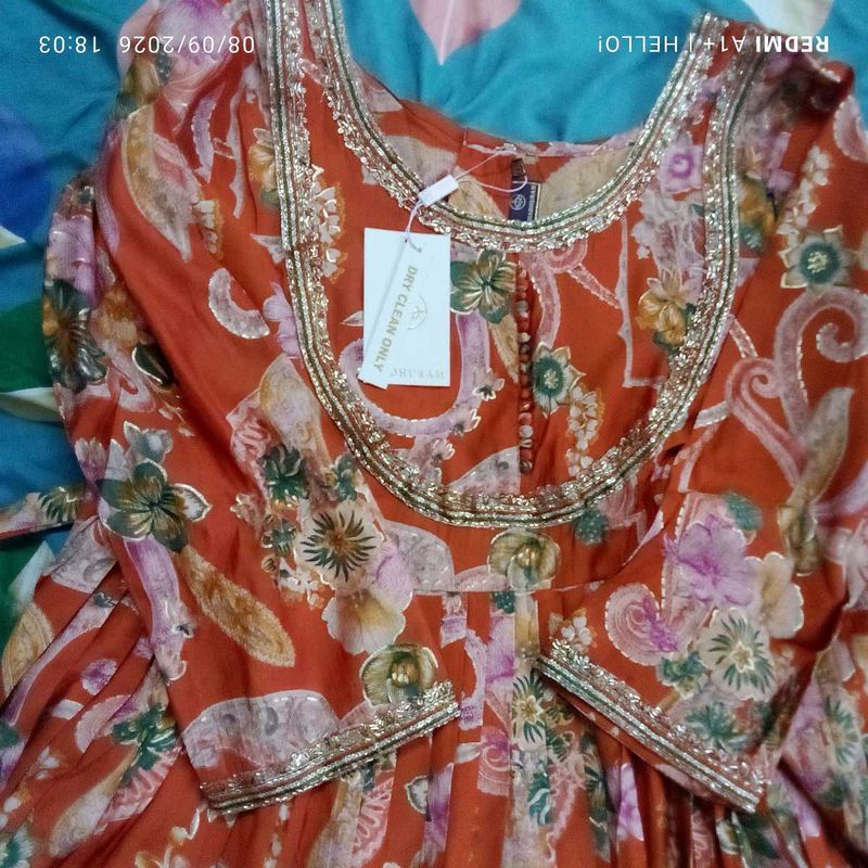 🎉Offer🎉Elegant Orange Floral gown