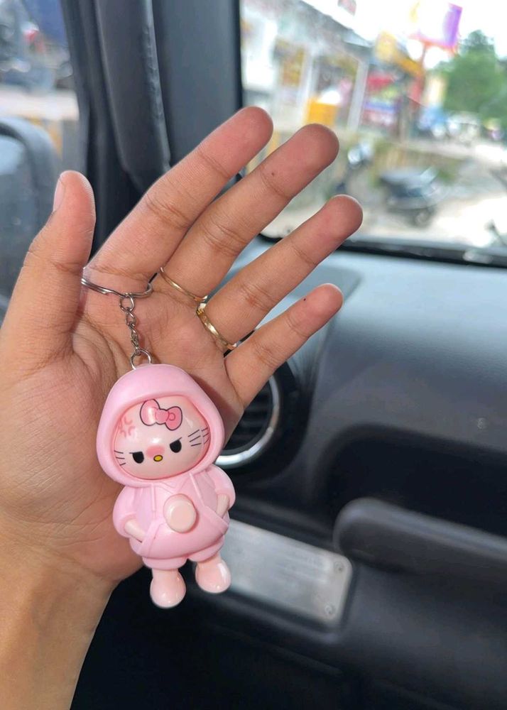 Cute Pink Hello Kitty Keychain