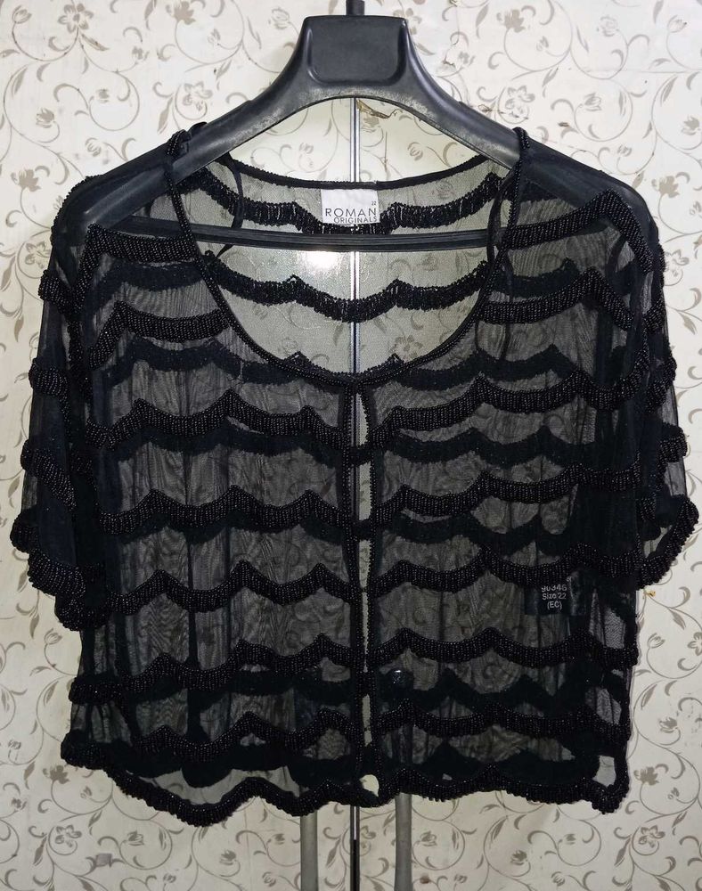 ROMAN Black Beaded Bolero Jacket