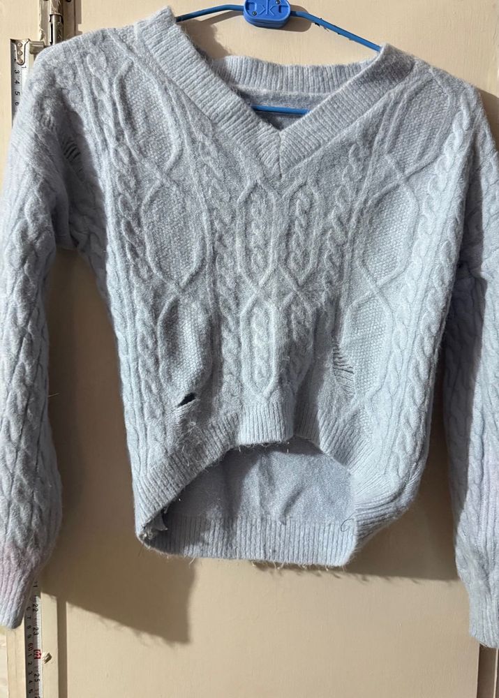 V neck powder blue Sweater