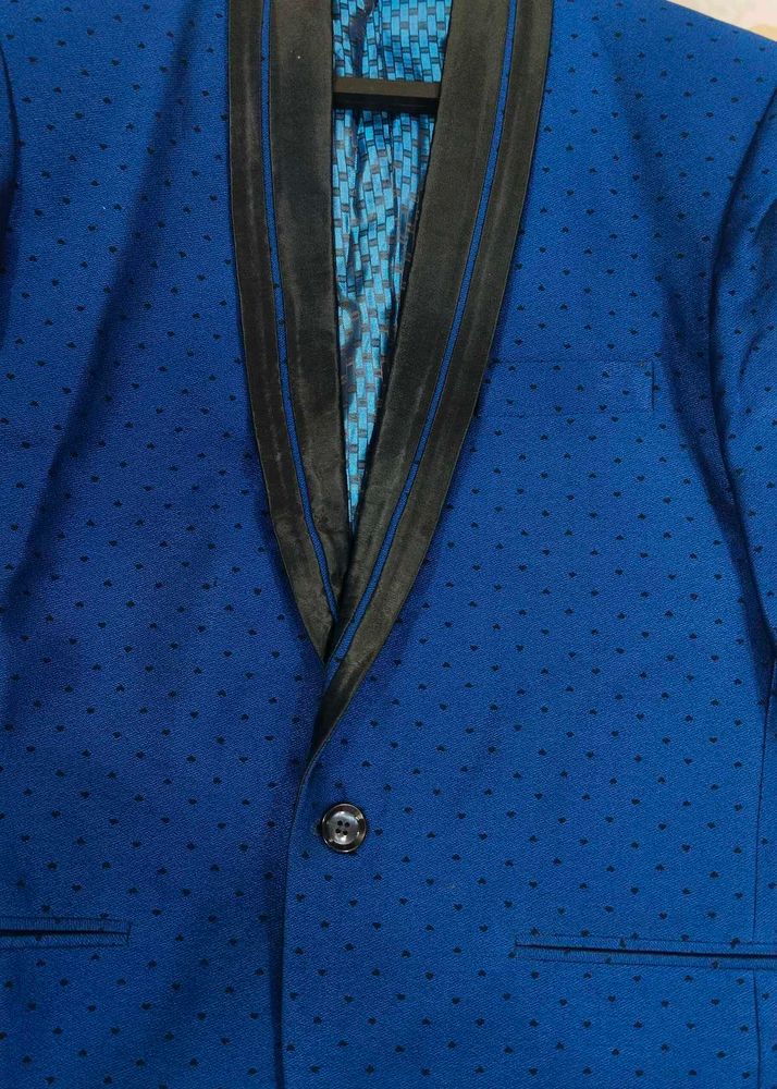 Stylish Blue Jacquard Blazer Jacket