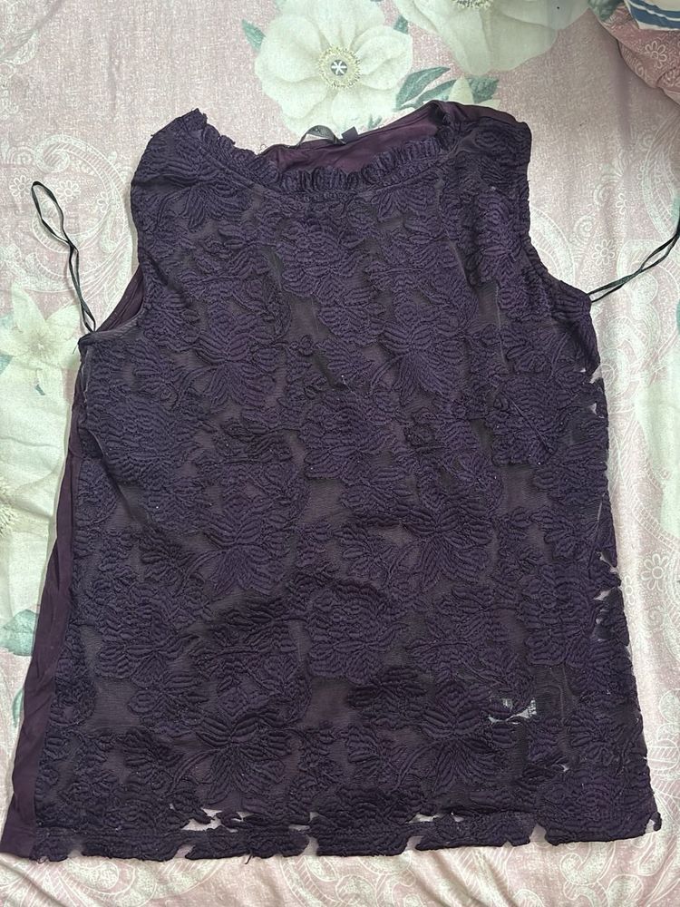 Elegant Purple Lace Top
