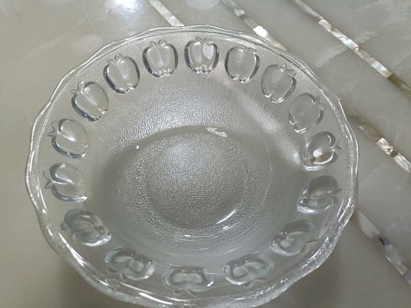 Clear Glass Apple Bowl set of 2 pc