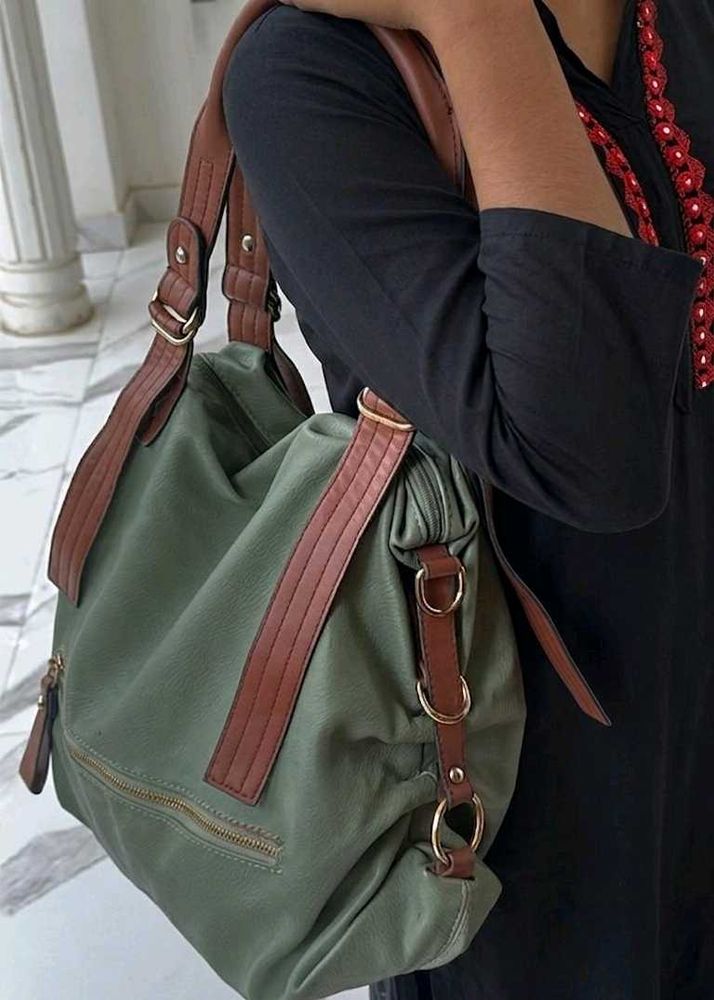 Women's Faux Leather Solid Tote Bag