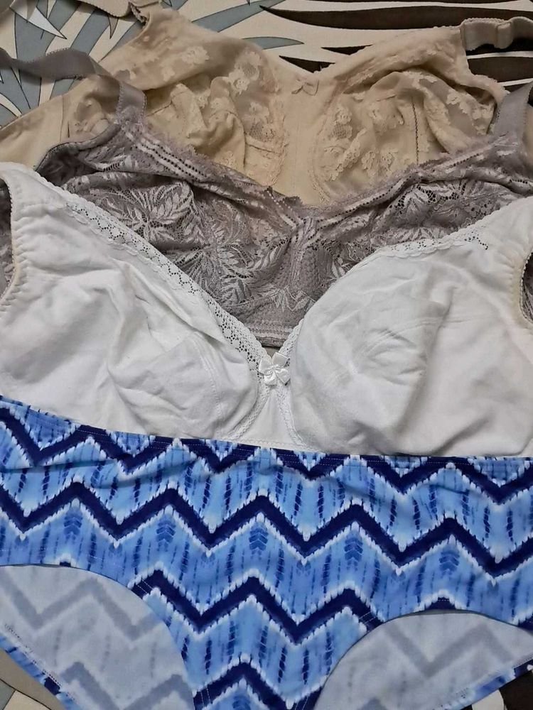 combo Of Four Imported Fabric Bra N Panty