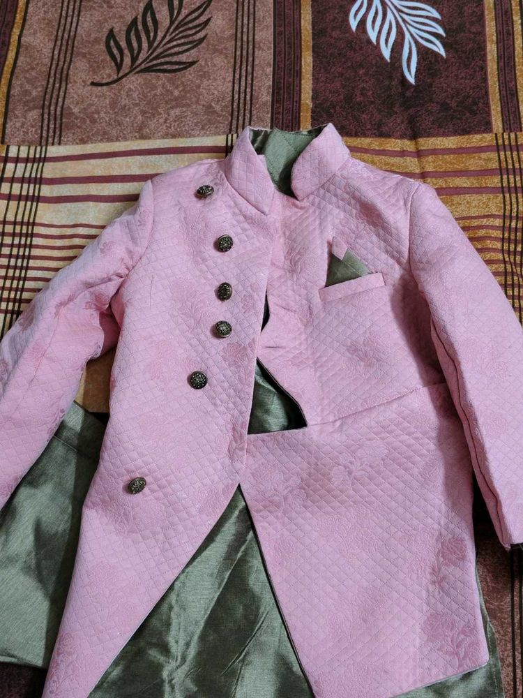 Pink Brocade Ethnic Jacket