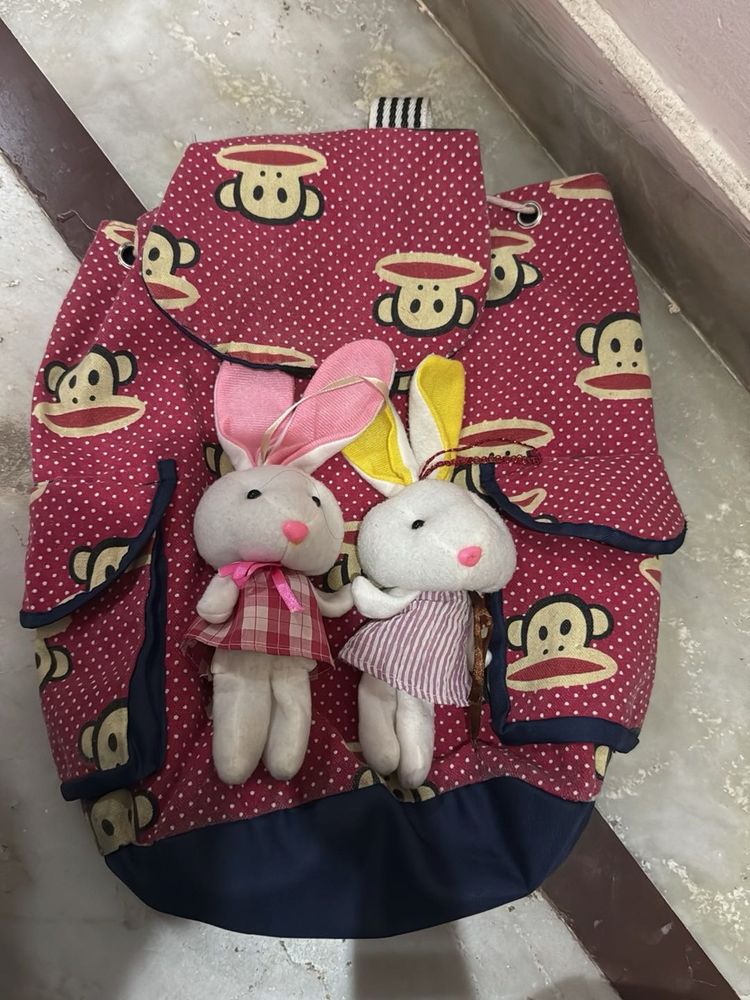 Cute Monkey &amp; Bunny Kids Backpack/Bag