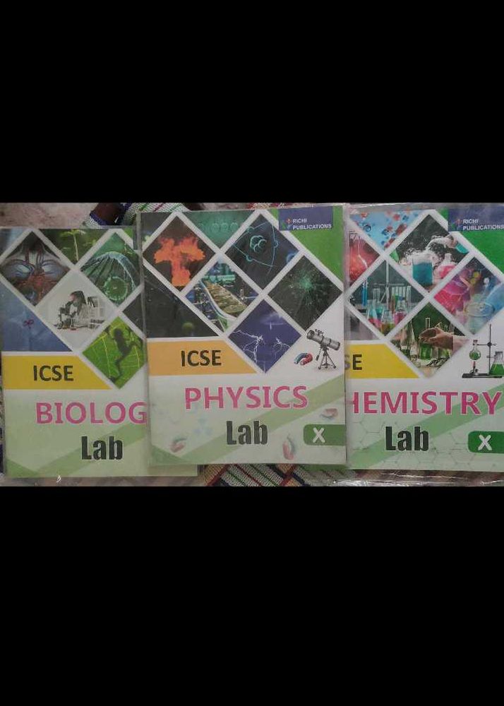 ICSE Physics, Chemistry, Biology Lab Books