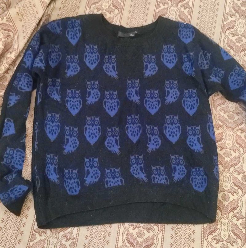 Cute Owl Print Sweater