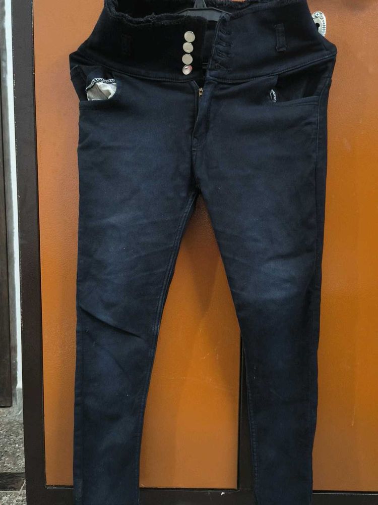 Stylish High-Waisted Black Jeans