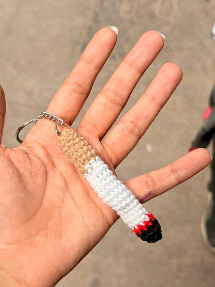 Crocheted Cigarette Keychain