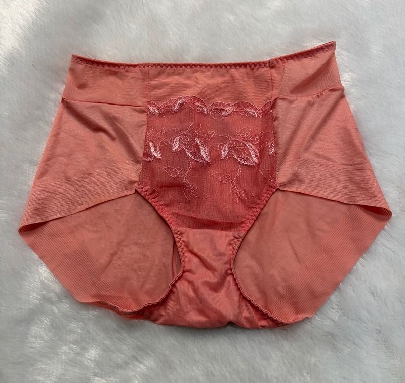 Coral Lace Trim Briefs