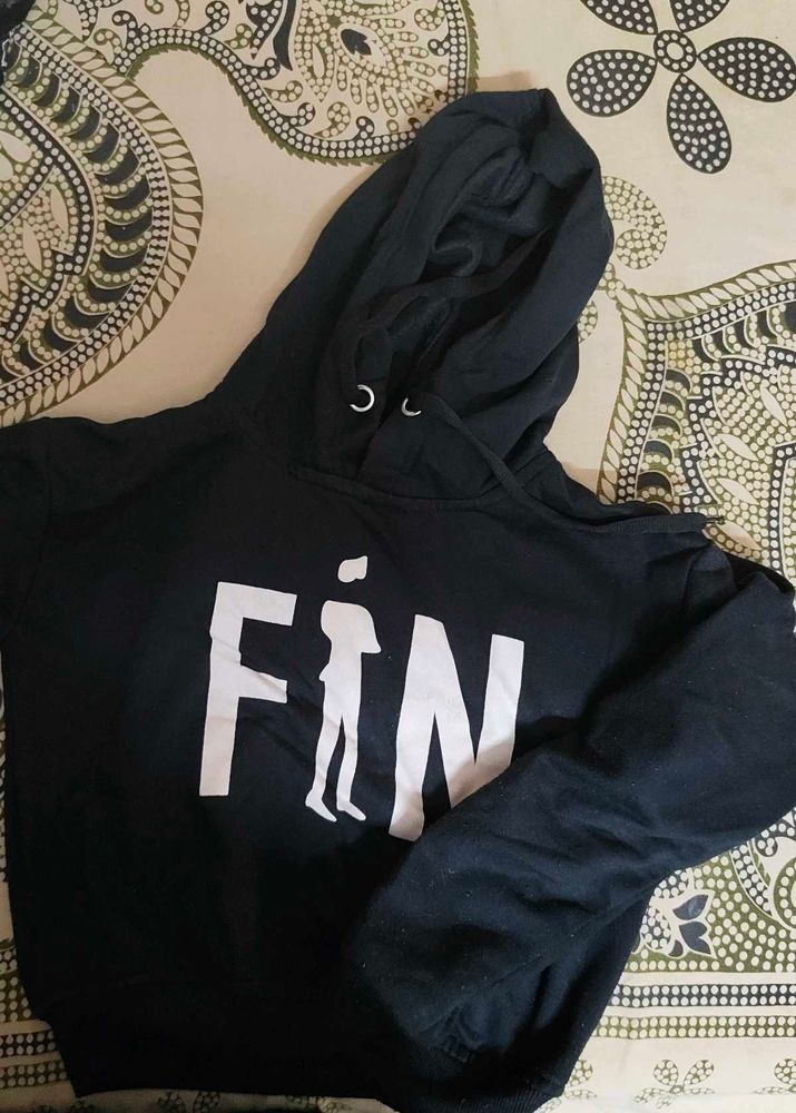 Black crop  Hoodie