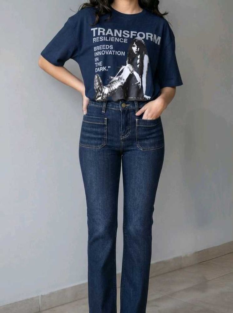 Dark Wash Denim Jeans with Front Pockets very new