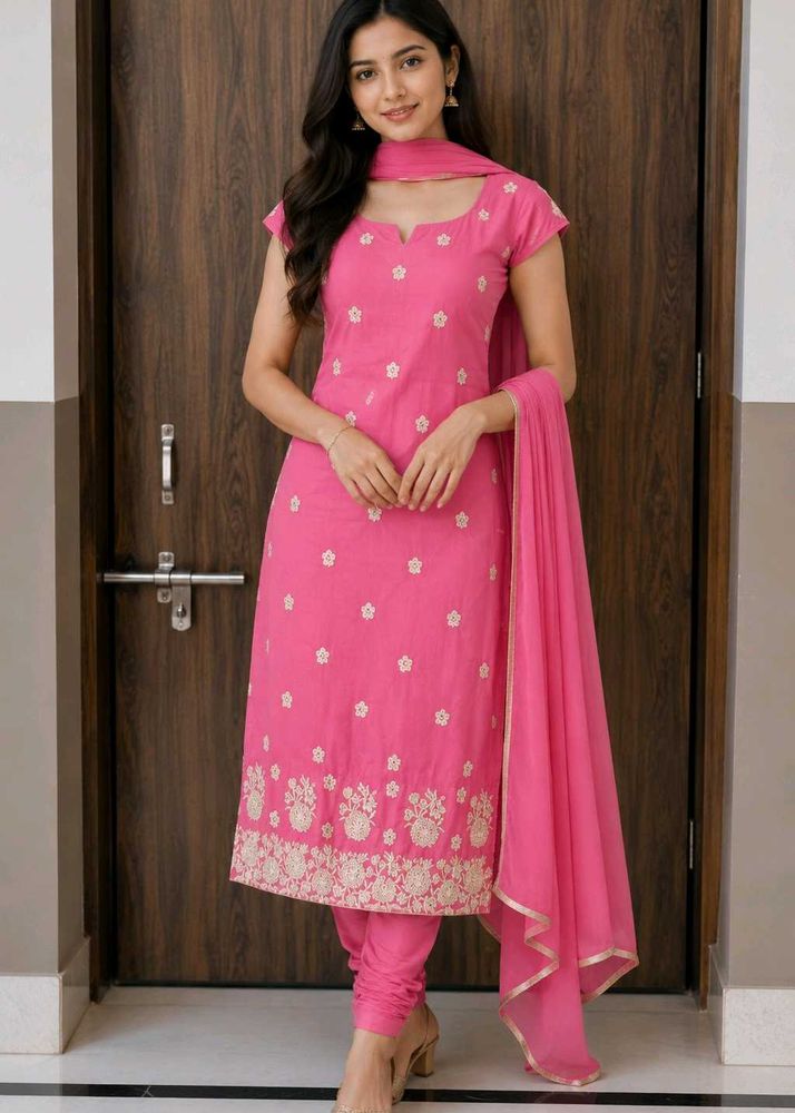 Pink Embroidered Kurta