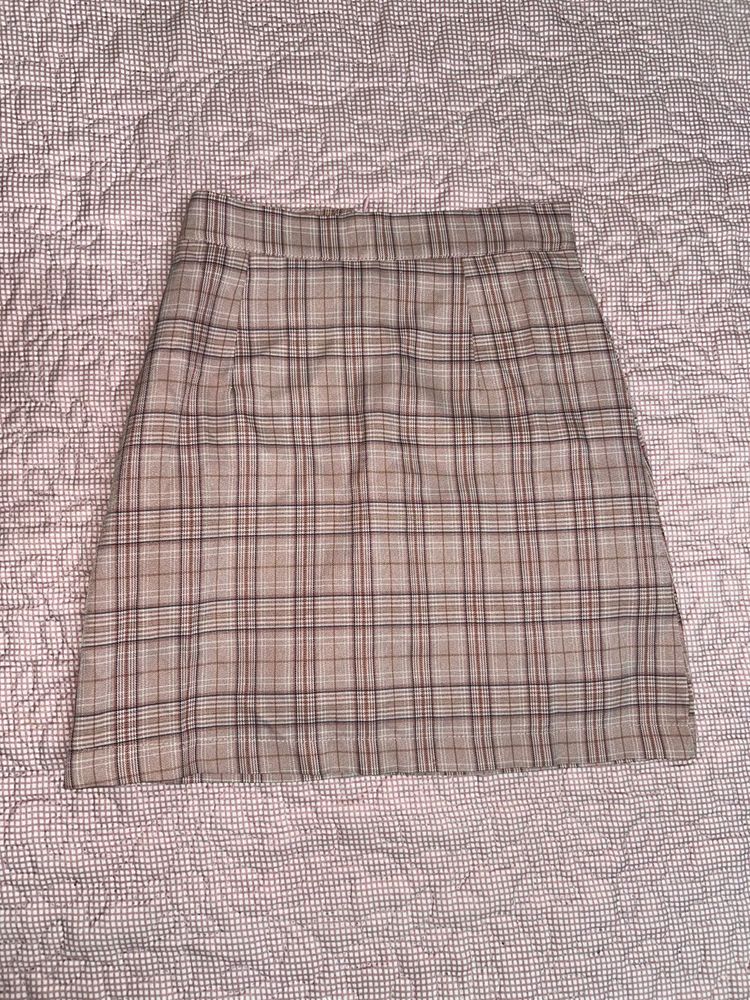 Plaid Mini Korean Skirt