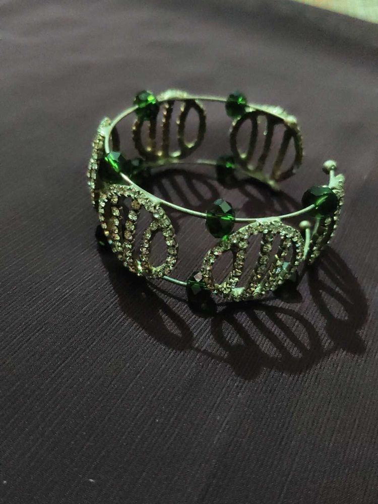 Stunning Green Beaded Cuff Bracelet